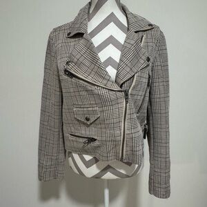 Blank NYC Plaid Jacket in Black and Gray